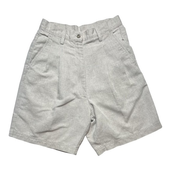 Woolrich Pants - VTG Woolrich Women's Sz 8 Measure 23in Pleated Linen High Rise Shorts Tan- 2176